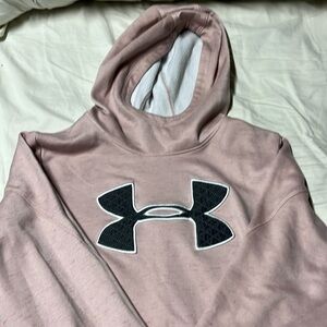 Under Armour Pink Pullover Hoodie with Black Logo